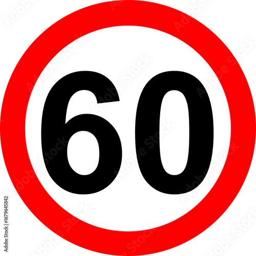 Speed Limit 60 km Sign