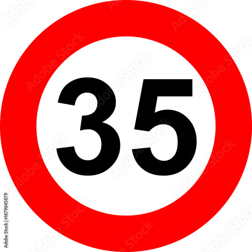 Speed Limit 35 km Sign