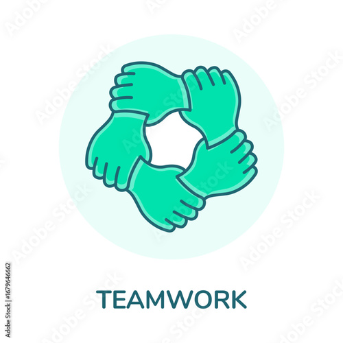 Teamwork Icon Vector Partnership, Collaboration, Business, Group, People with editable stroke.