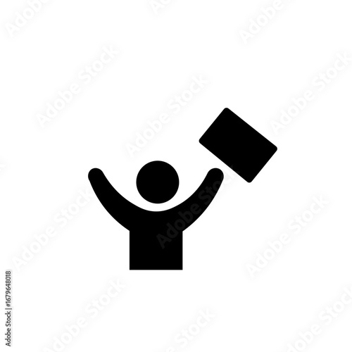 Hand holding a document with horizontal lines, representing information or a report one person raising hand and holding document