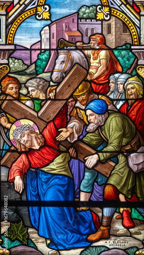 Konstfotografi Stained glass (1914) of The Way of the Cross