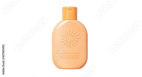 Isolated Sunscreen Bottle, 3D Render