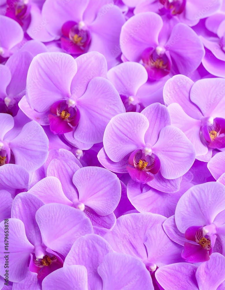 Fototapeta premium Close-up of many light purple orchids
