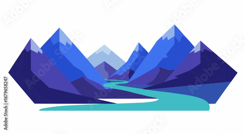 mountain landscape vector illustration