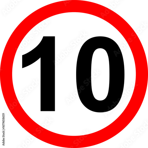 Speed Limit 10 km Sign
