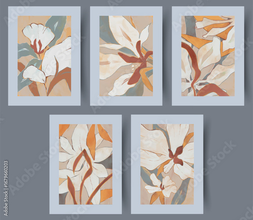 Explore the Elegant Floral Abstract Art Collection, ideal for modern home decor inspiration
