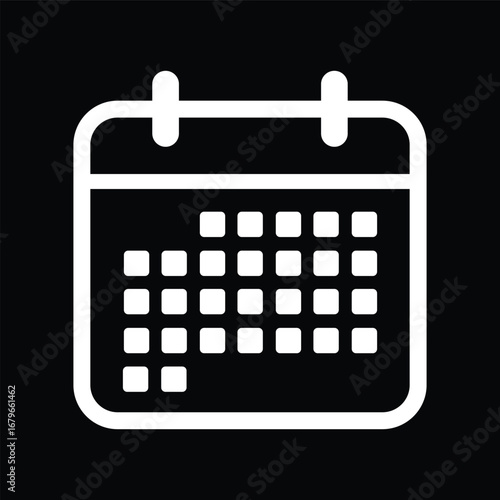 Black and White Calendar Icon Vector