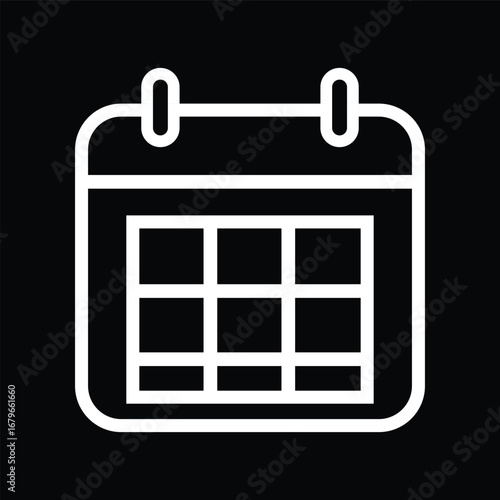 Black and White Calendar Icon Vector