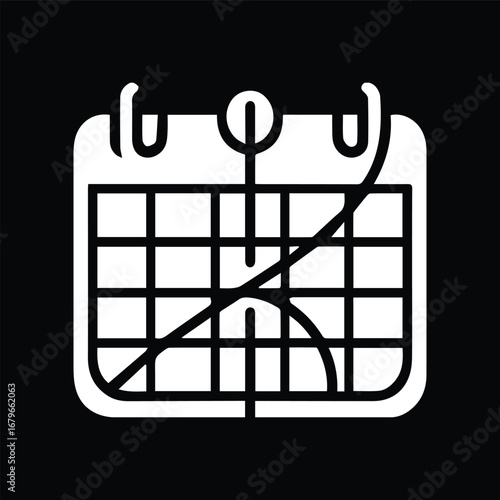 Black and White Calendar Icon Vector