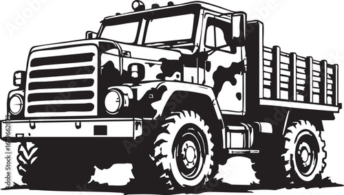 black and white military truck clip art preview