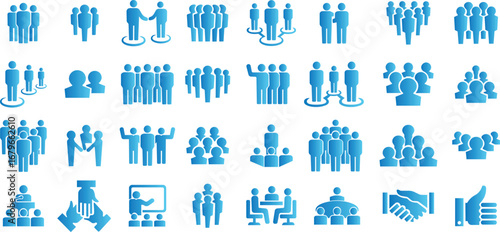 People flat icons set. Team of workers. User profile symbol. Group of people. Group of users collection. Persons symbol. Men women. Crowd of humans. Vector illustration !