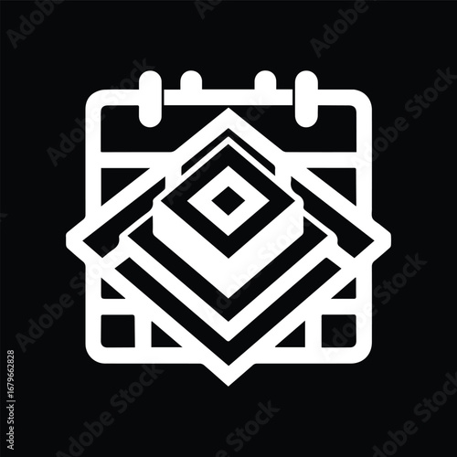 Black and White Calendar Icon Vector