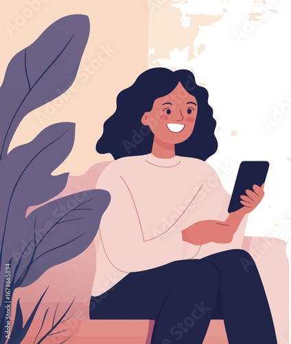 young woman using smartphone