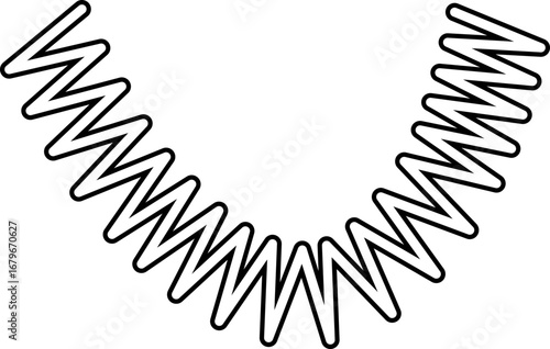 Light and airy wavy arc sketch with irregular zigzag curves and a freehand outline.