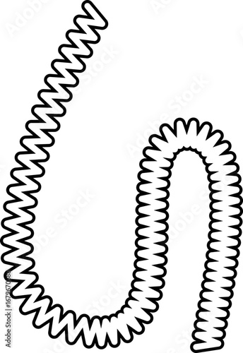 Free-flowing continuous stroke with irregular zigzags and a bold, organic contour.