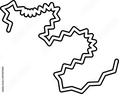 Irregular artistic path with flowing movements and hand-drawn zigzag outlines.