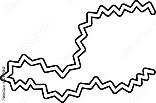 Freeform wavy line with irregular contours and a bold, expressive stroke.