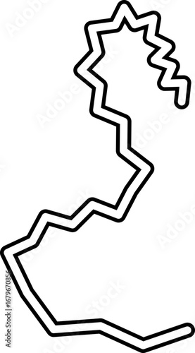 Abstract irregular path with freeform motion, flowing unpredictably with exaggerated wavy strokes.