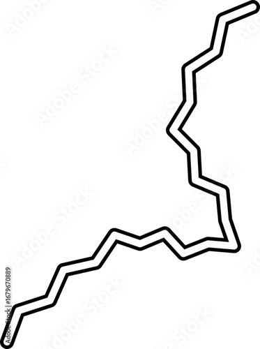 Abstract irregular stroke mimicking a rippling effect, with hand-drawn characteristics and a bold outline.