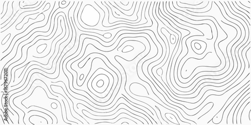 Abstract black and white topographic map lines creating a contour pattern background