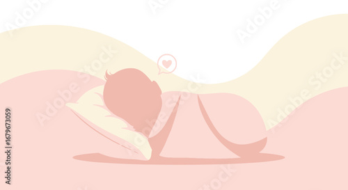 Gentle Repose: Tender Silhouette of a Baby Sleeping, Emitting Love and Serenity