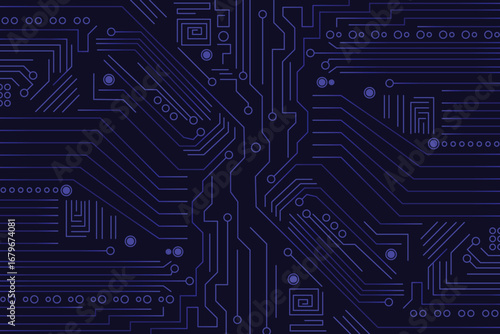 Dark Blue and Purple Circuit Board Pattern
