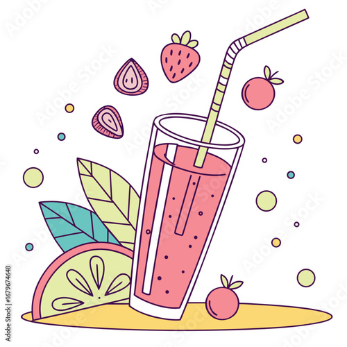Illustration of a fruit smoothie