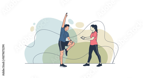 Gym Session with Training, A Man Performing Exercise with Guidance and Support