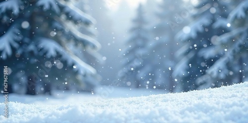 Wallpaper Mural Large flakes of snow gently fall on a tranquil winter landscape, blanketing the ground in a pristine white layer Perfect for winter, holiday, or nature themes , magic, season, calm Torontodigital.ca