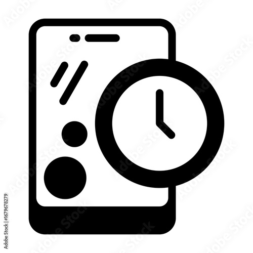 Time Semi Solid Vector Icon
