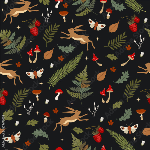 Seamless autumn pattern. Vector illustration.