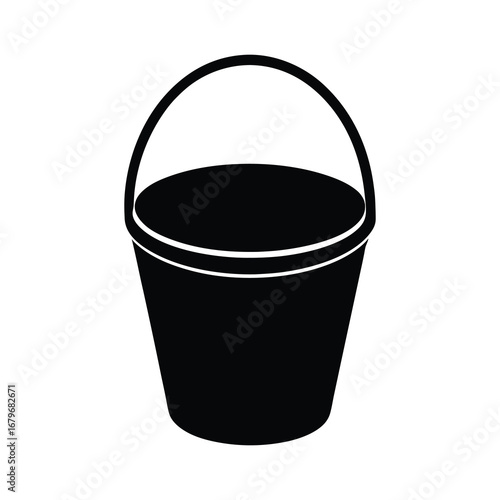 silhouette of a bucket with water icon 