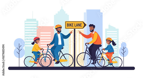 Family Cycling Adventure: Navigating City Streets and Embracing Outdoor Recreation