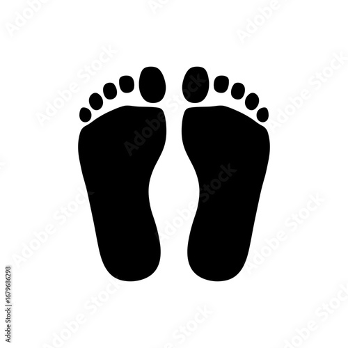 Human foot prints icon silhouette vector flat illustration design.