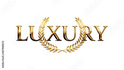 Luxury golden laurel wreath design element for premium brand identity and high end product presentation use case