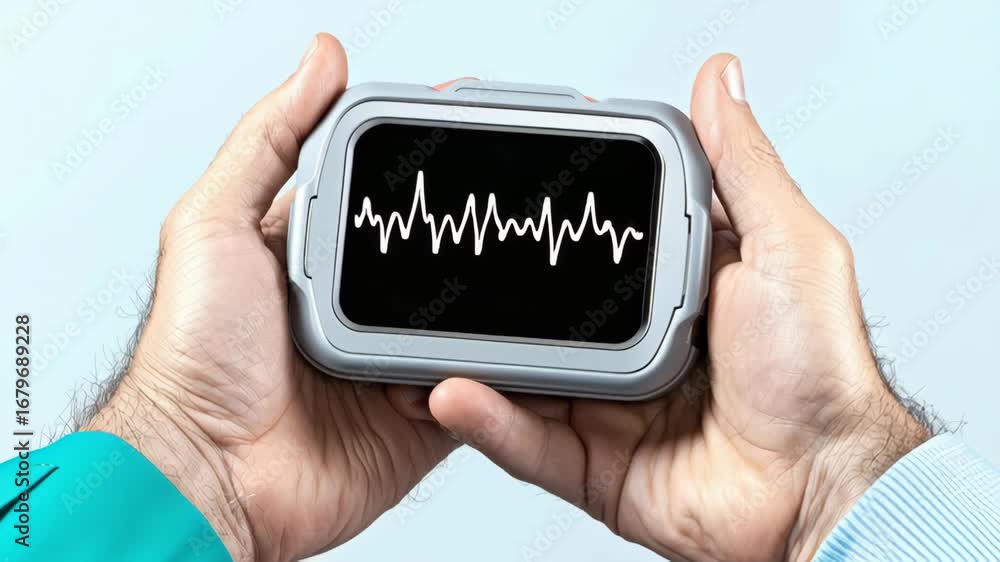 Hand Holding Portable Medical Device with Digital Heart Rate Monitor ...