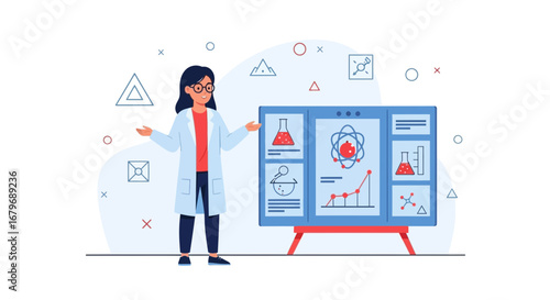 Expert Scientist Presenting Scientific Discoveries And Research Findings In Laboratory