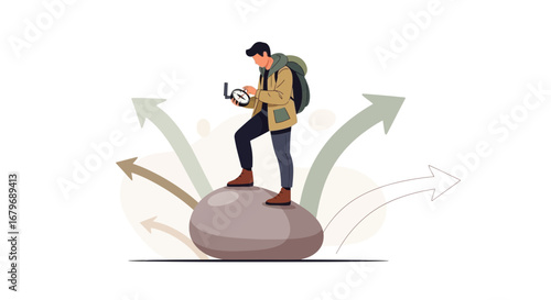 Explorer Finding Latitude With Direction, Navigating Challenges, and Choosing Pathways