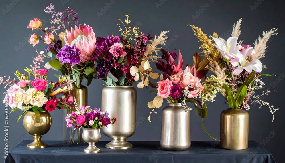 Obraz premium Elegant floral arrangements on display.