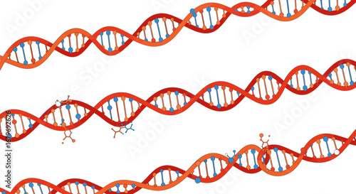 Colorful dna helix pattern on white background