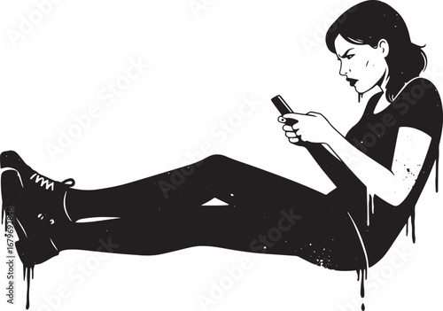 Distressed digital age: a monochrome illustration of disaffectio