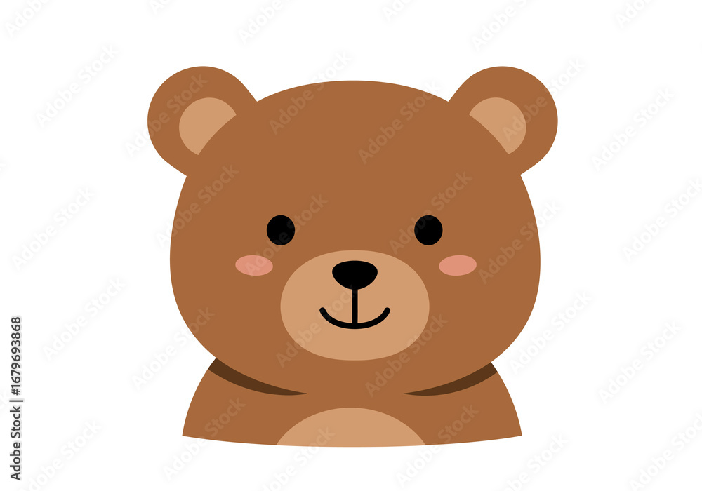 Fototapeta premium Adorable Brown Bear Illustration for Childrens Content.