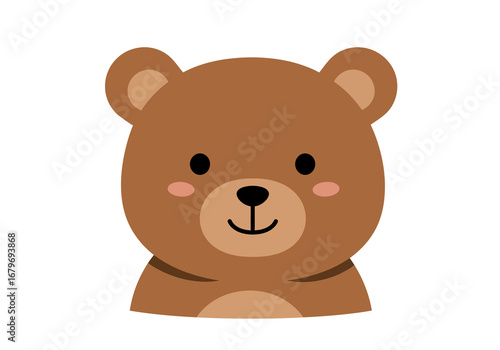 Adorable Brown Bear Illustration for Childrens Content.