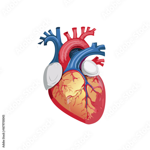 Human Heart Anatomy Illustration Detailed Medical Vector