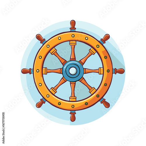 Traditional Wooden Ship Wheel Steering Nautical Navigation Direction Control
