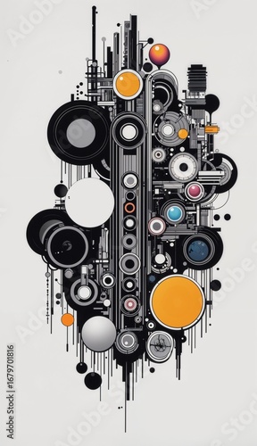 abstract grunge background with circles