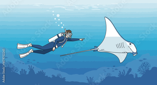 Diver Encounters Marine Animal Underwater: A Thrilling Glimpse Into Ocean Life