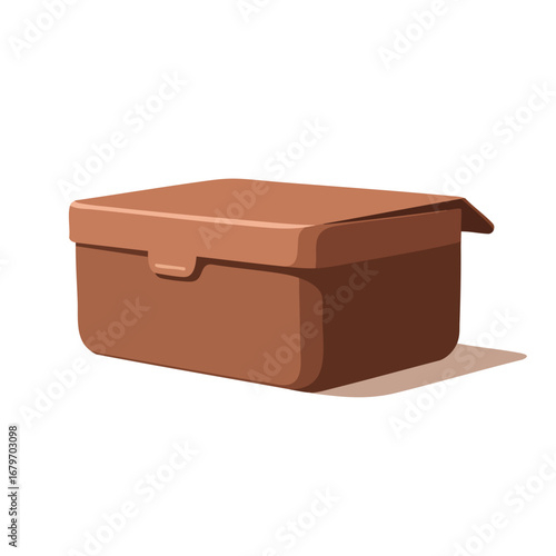 Simple brown closed container box isolated on white.