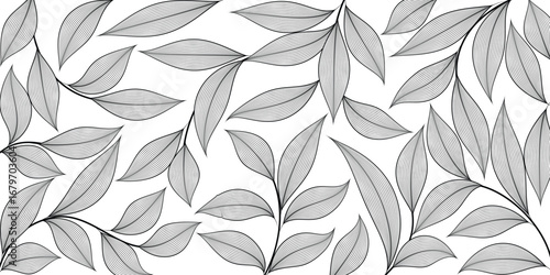 Modern Swirling Vines and Leaves Design