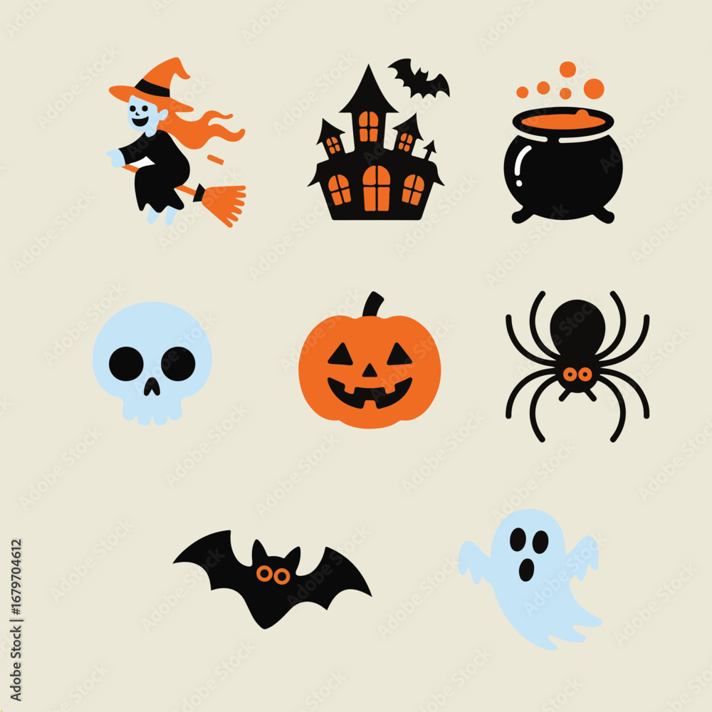 Fototapeta premium halloween icons set